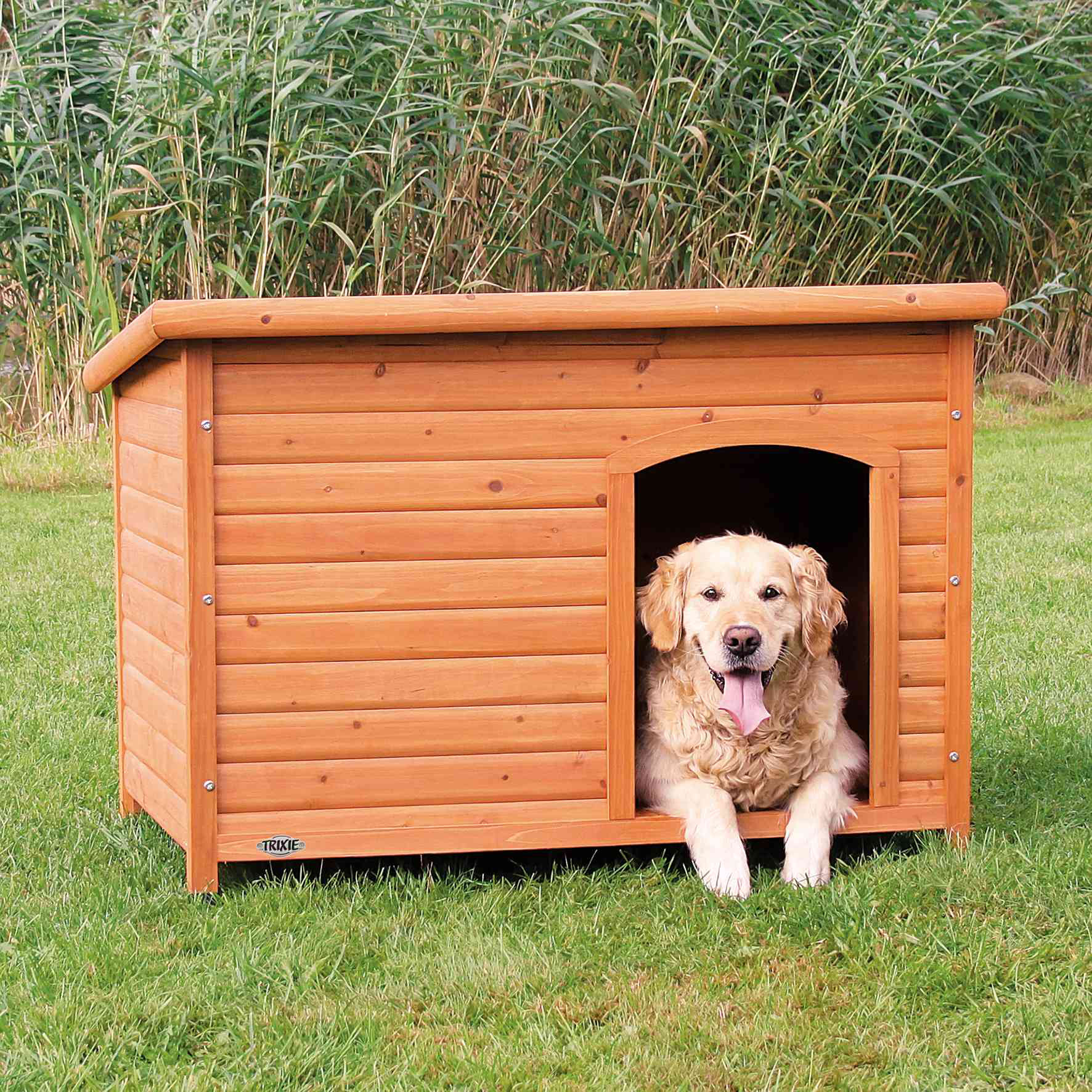TRIXIE natura Classic Dog House Flat Hinged Roof Adjustable Legs Elevated Pet Shelter Reviews Wayfair